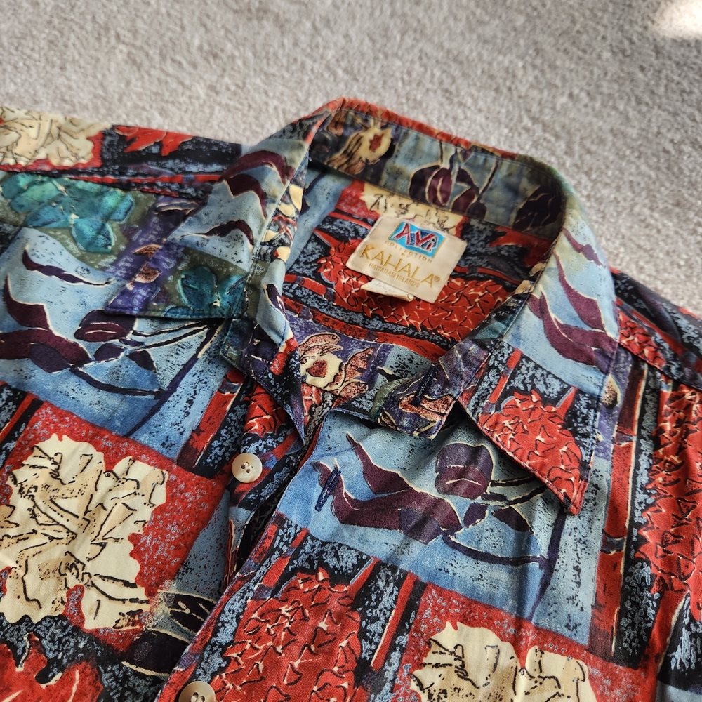 Colorful Kahala Hawaiian Shirt Size L Avi